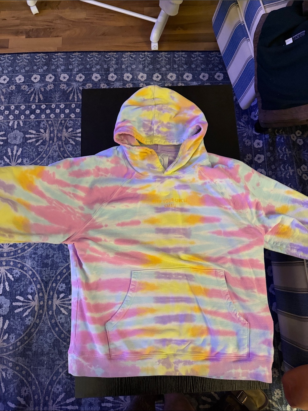 Camp High Hand Dyed Tie-Dye Pastel Hoodie Sweatshirt - Multicolor - Picture 3 of 5